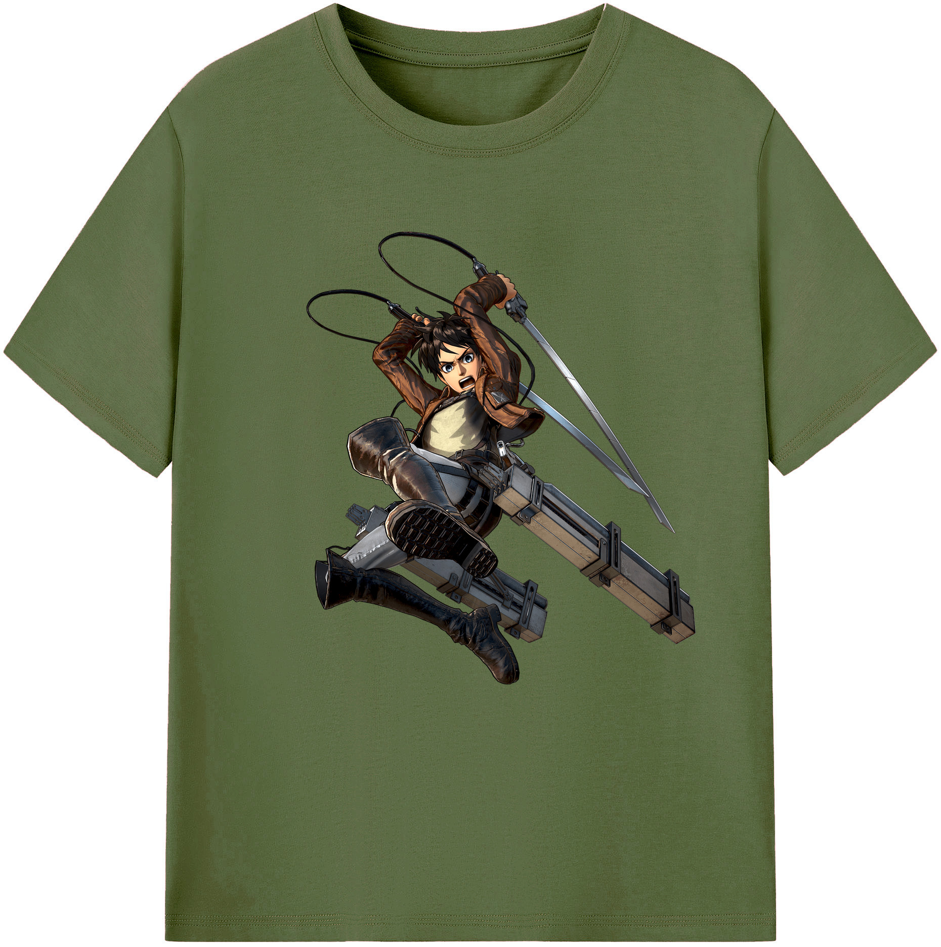 （画像用） 進撃の巨人 エレン･イェーガー Attack on Titan Eren Jäger 綿100％半袖Tシャツ（フロントプリント）